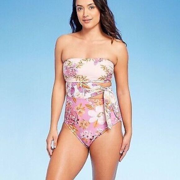 Women's Garden Floral Print Full Coverage One Piece Swimsuit - Kona Sol - Picture 1 of 3